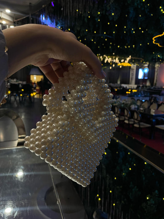 Off-white Beaded Bag