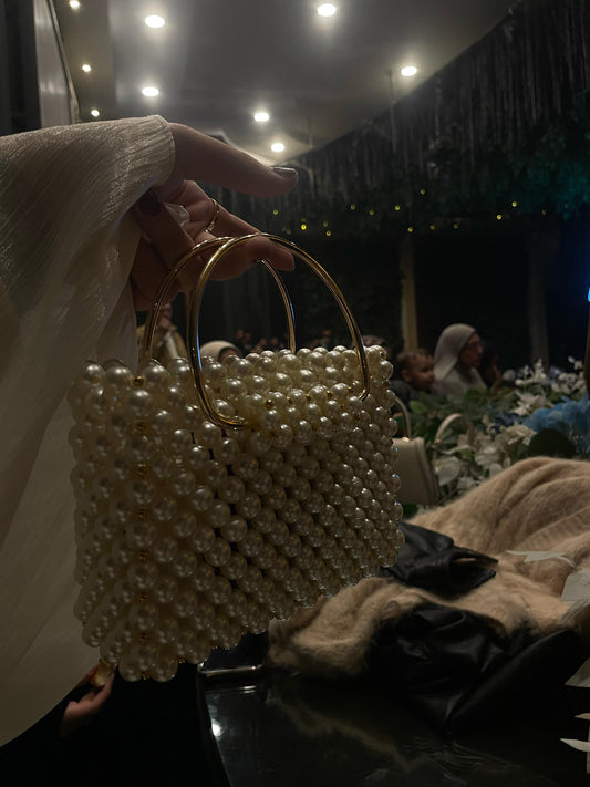 Off-white Beaded Bag