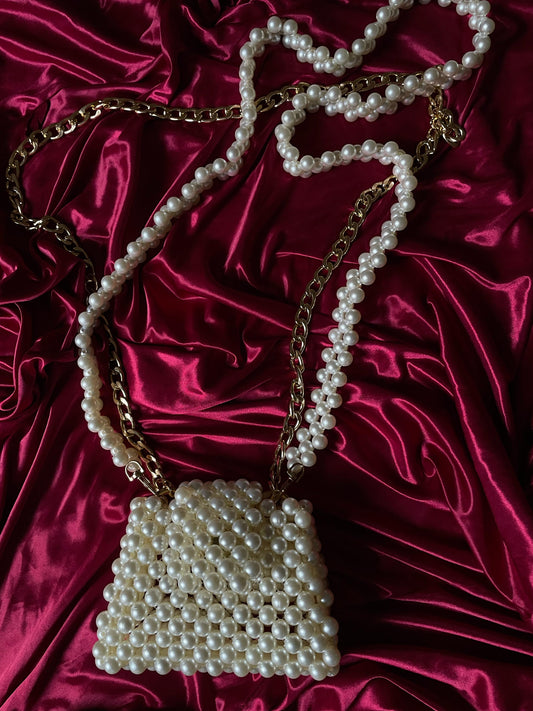 Mini off- White Beaded Bag Price