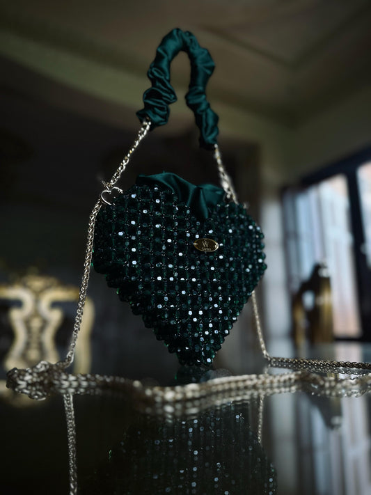 A Green heart bag