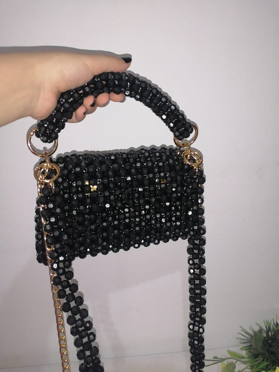 Black Beaded Bag