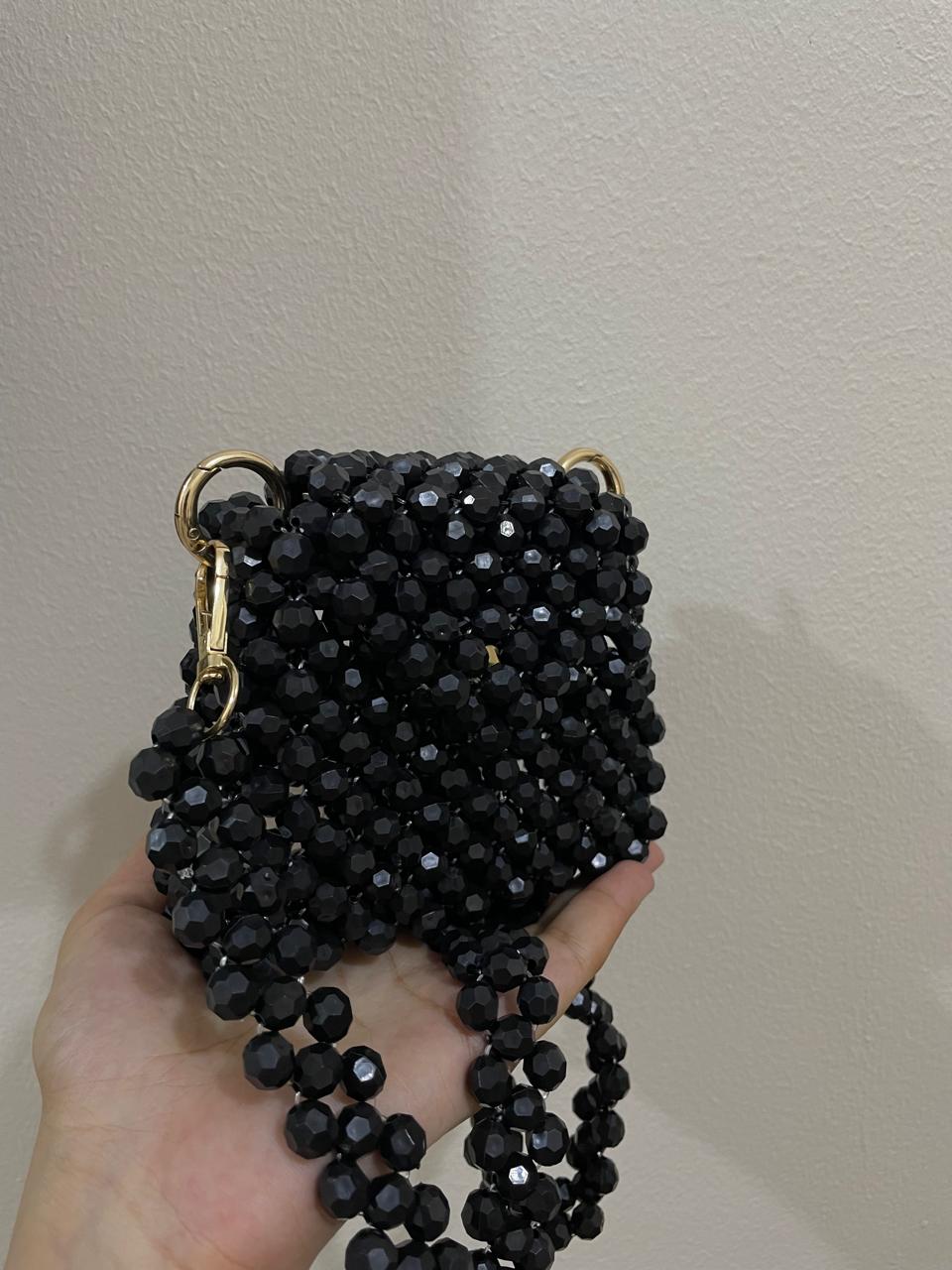 Black Beaded Bag (mini)