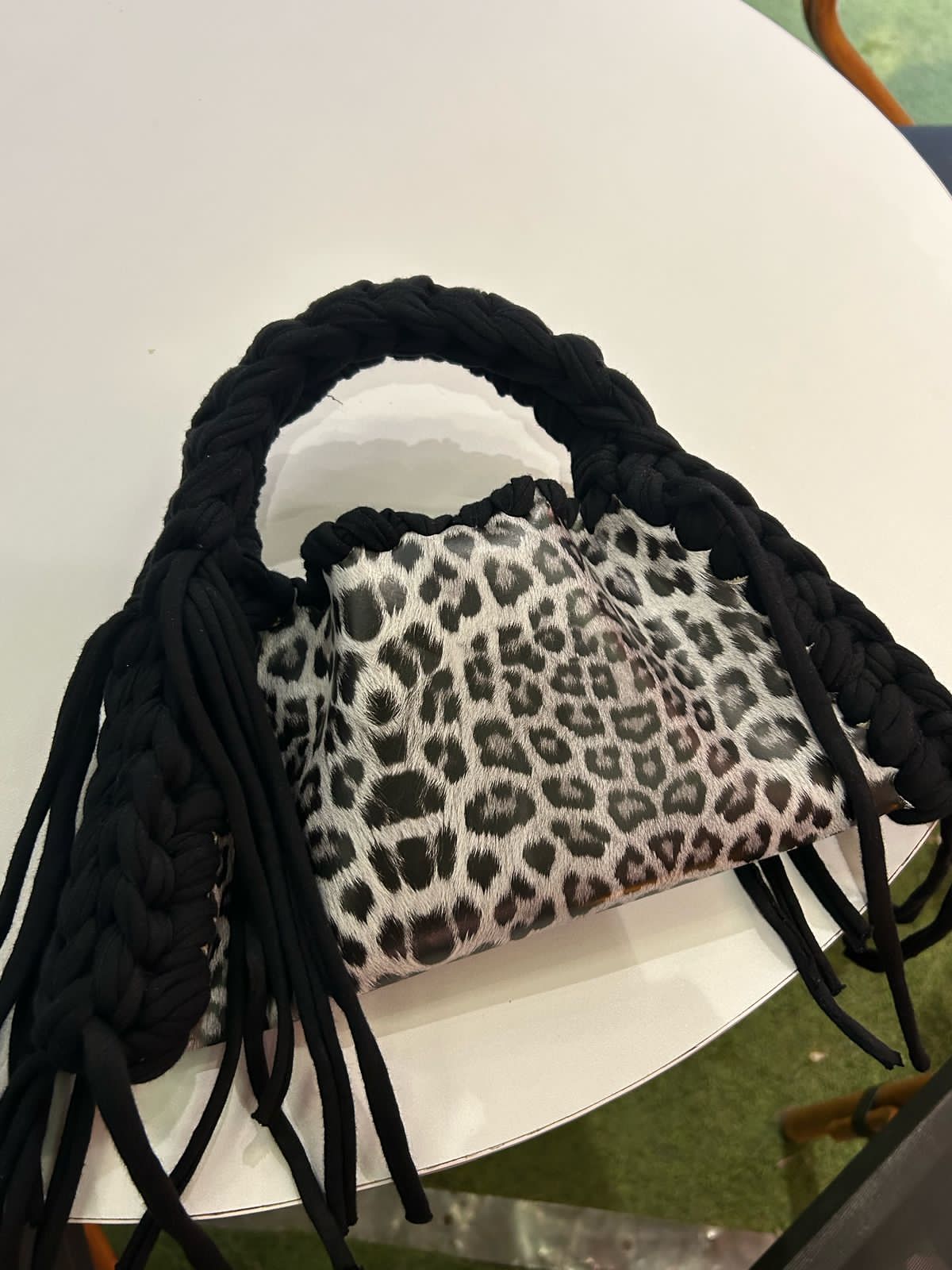 Grey leopard Bag