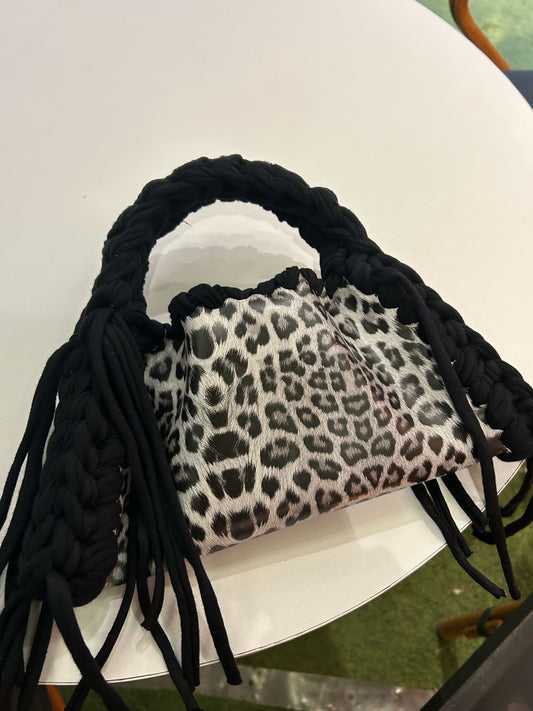 Grey leopard Bag