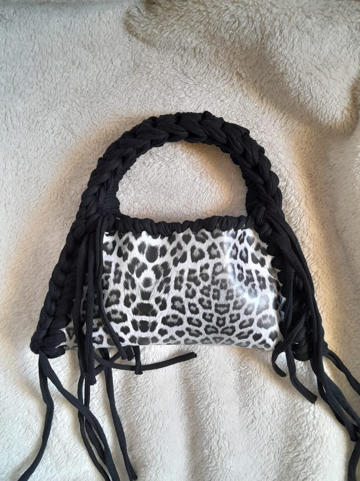 Grey leopard Bag