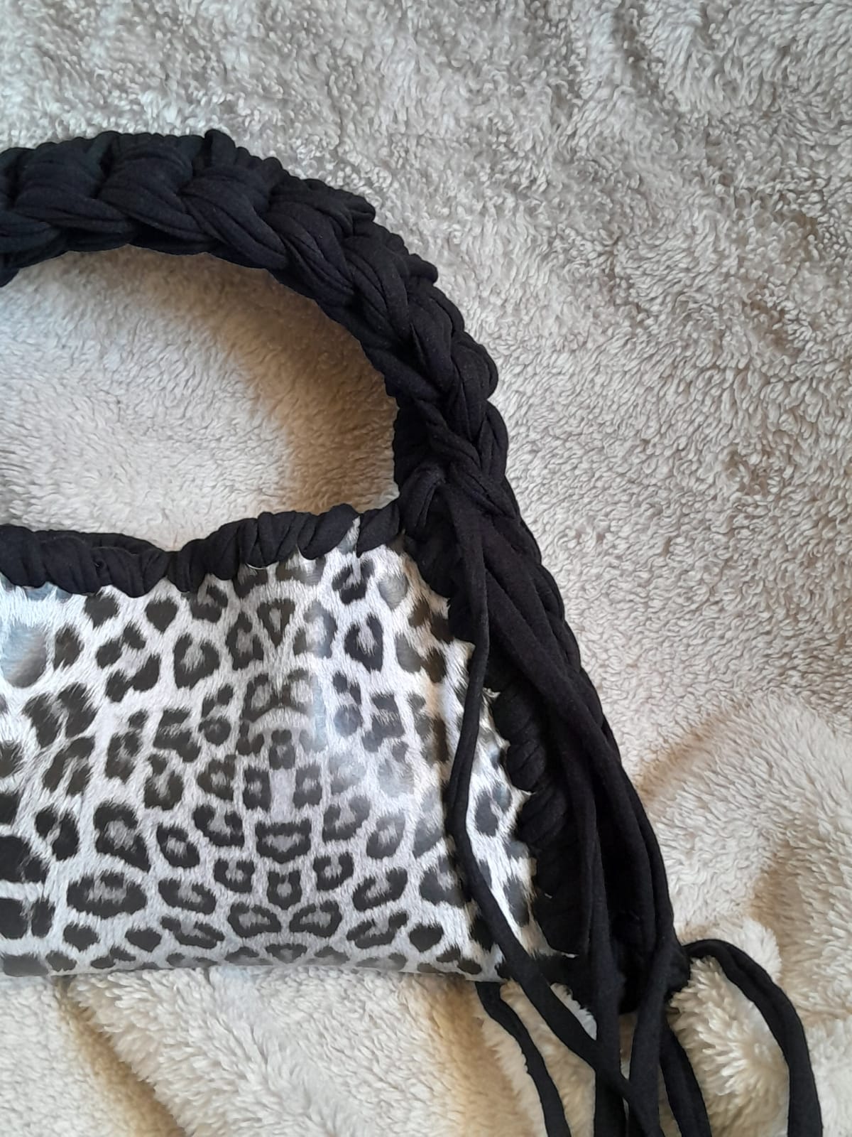 Grey leopard Bag
