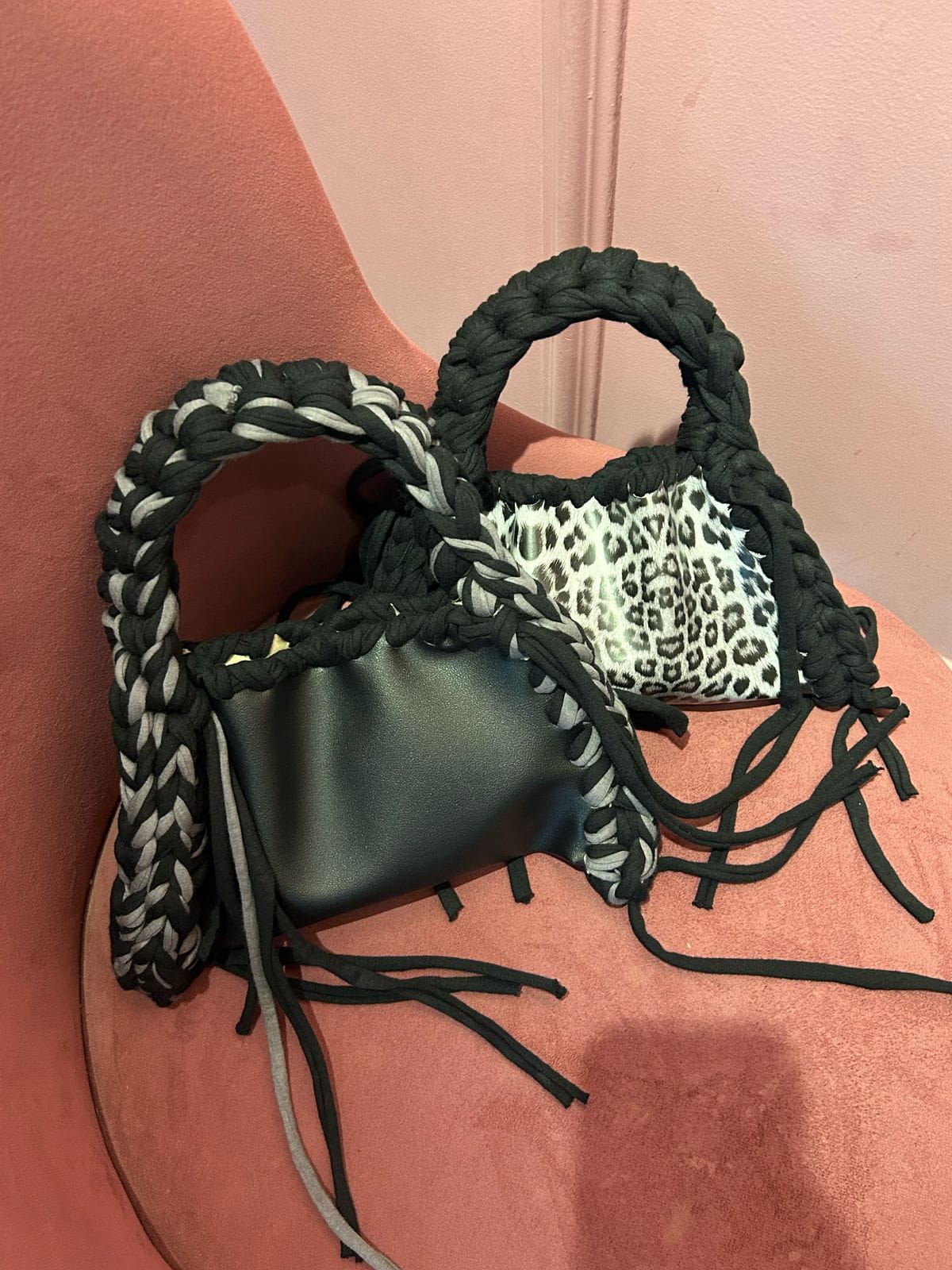 Grey leopard Bag