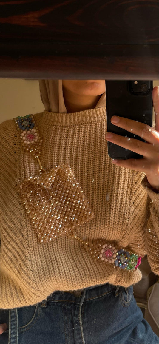 Glass Crystal Beaded Bag