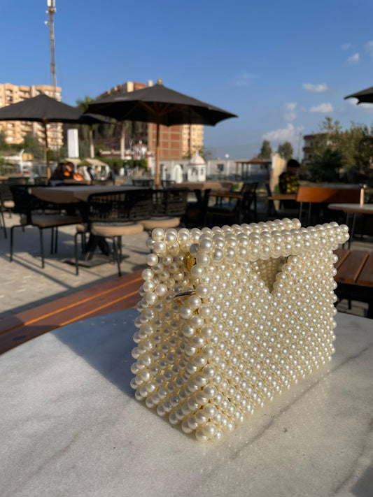 Off-white Beaded Bag