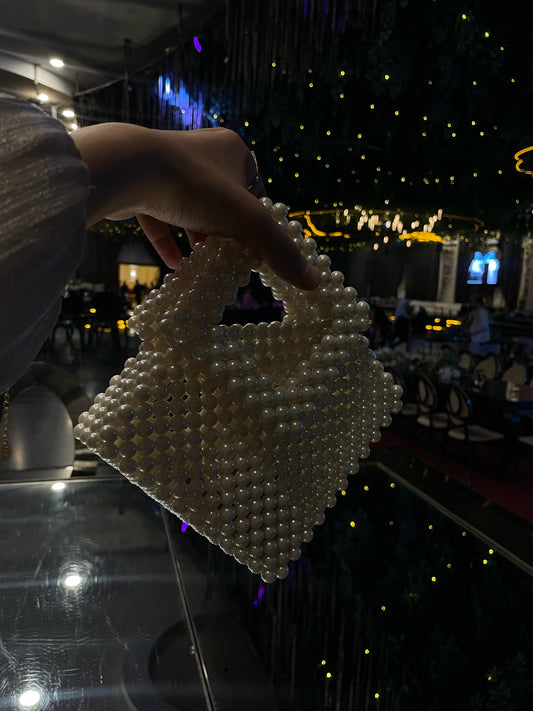 Off-white Beaded Bag