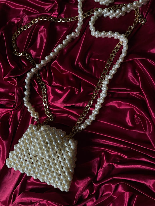 Mini off- White Beaded Bag Price