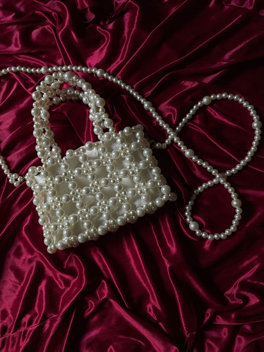 Off-White Beaded Bag