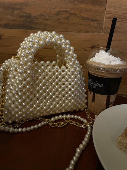 Off-white Beaded Bag