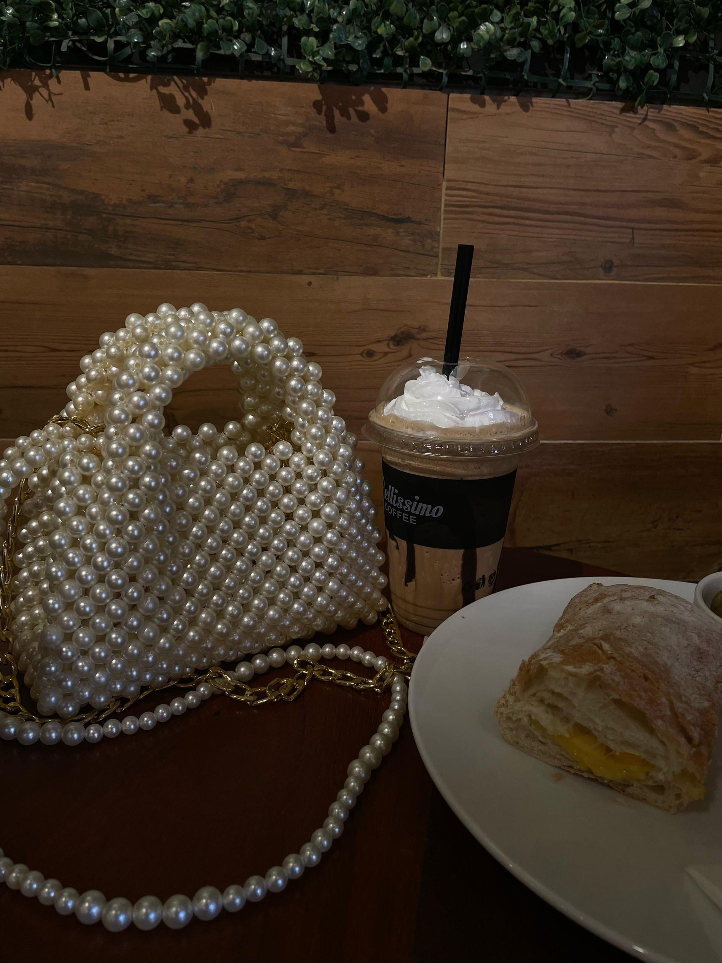 Off-white Beaded Bag