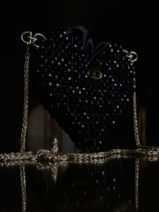 A Black heart bag