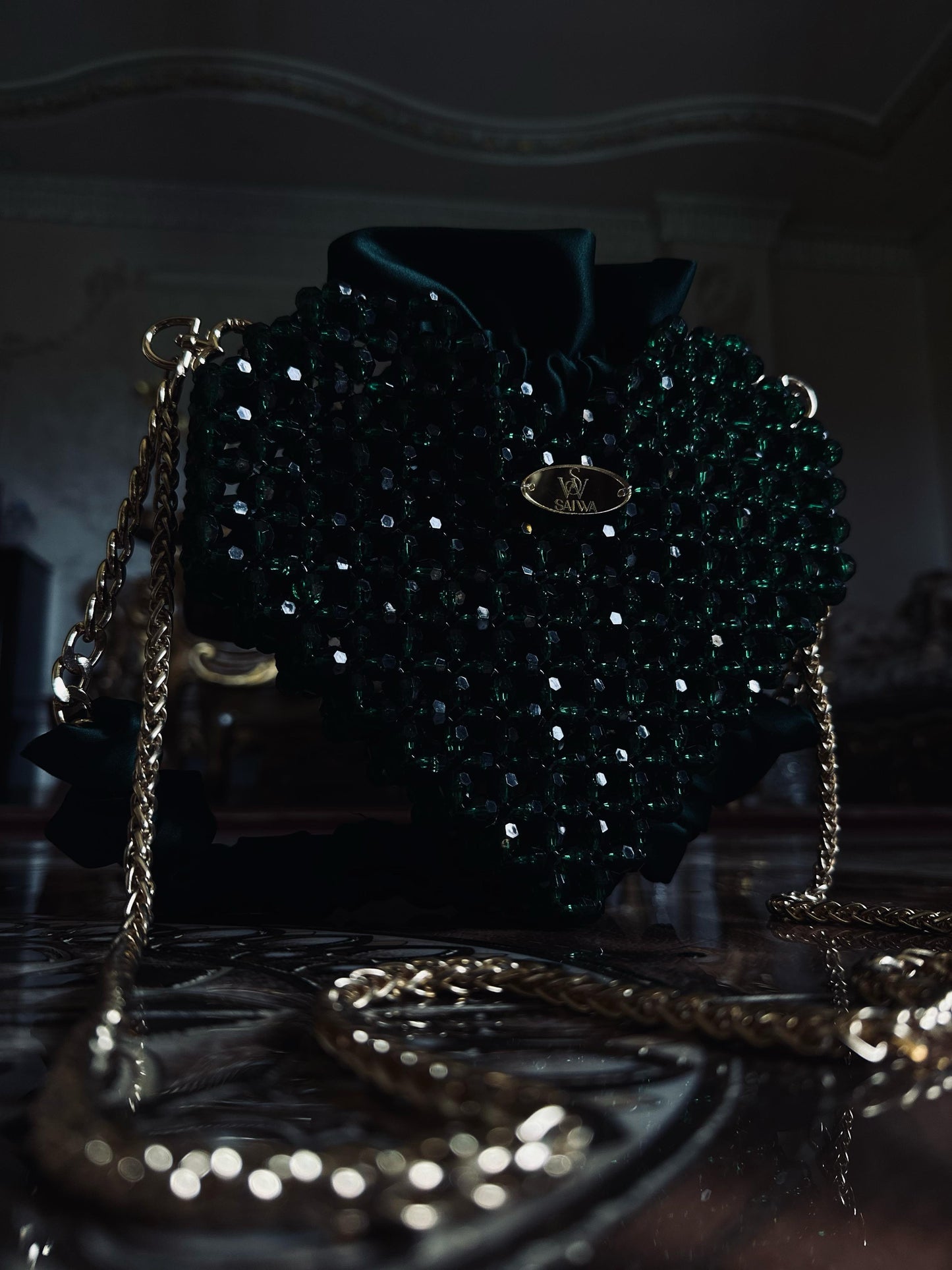 A Green heart bag