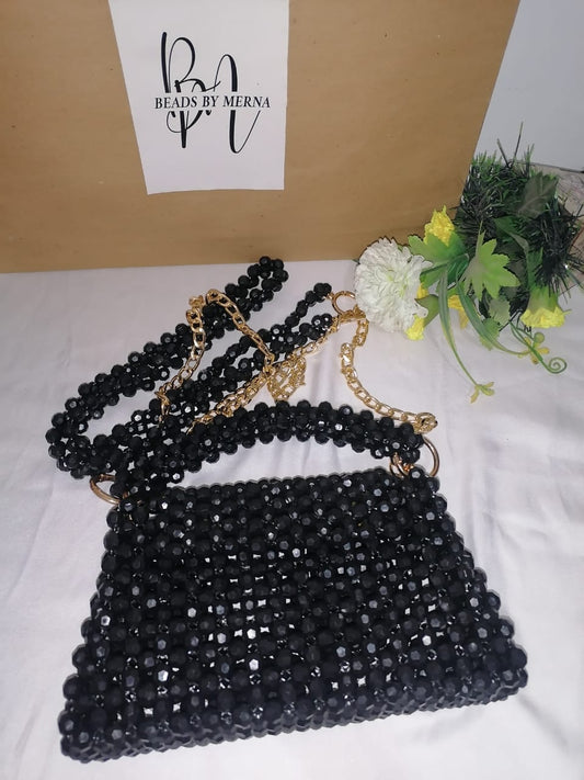 Black Beaded Bag