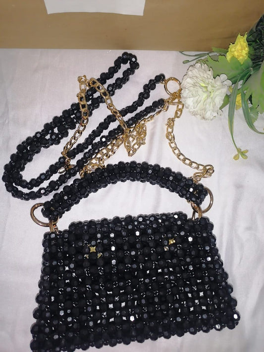 Black Beaded Bag
