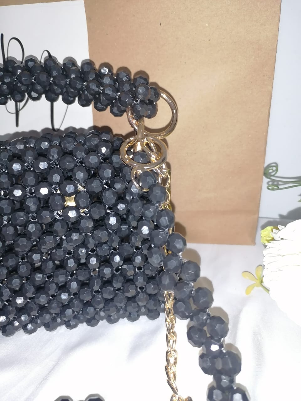 Black Beaded Bag