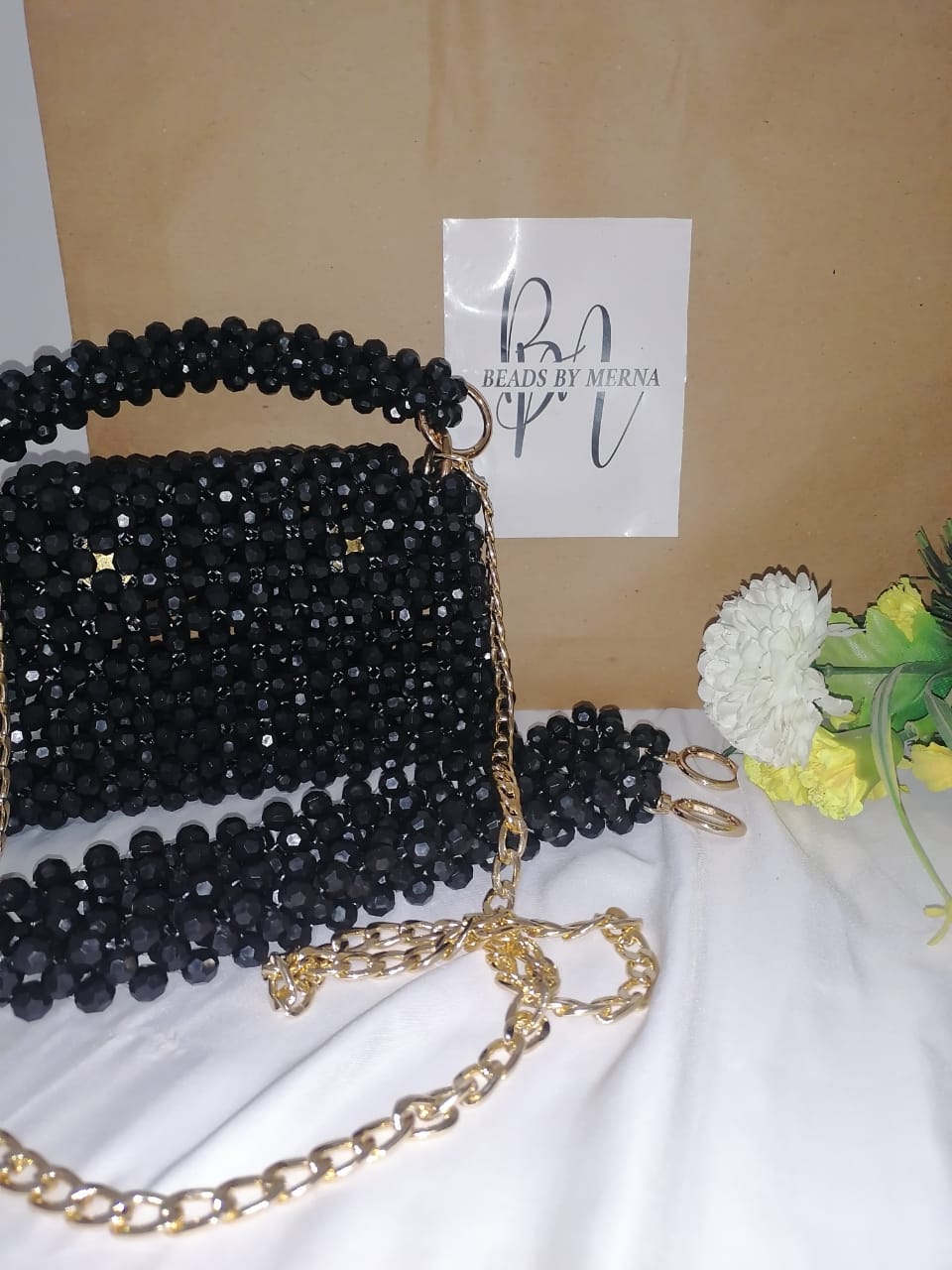 Black Beaded Bag