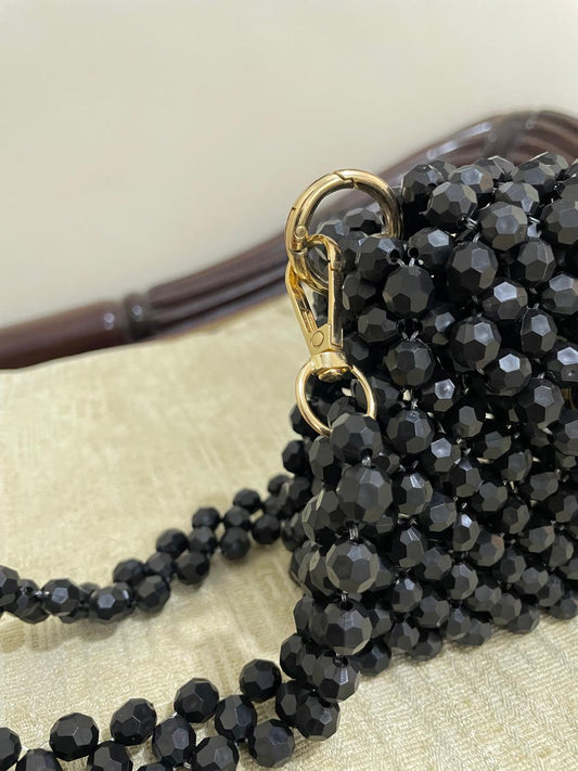 Black Beaded Bag (mini)