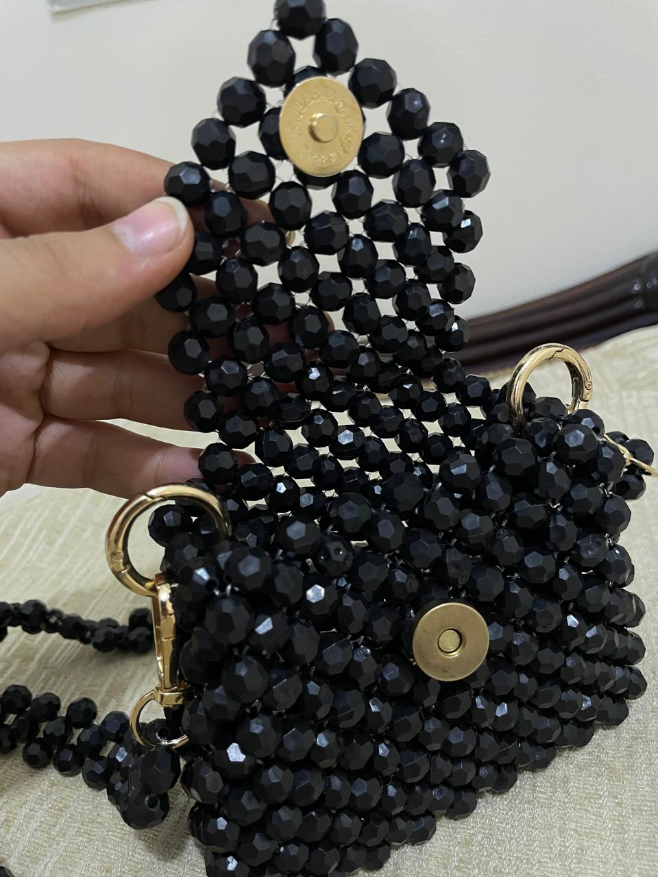 Black Beaded Bag (mini)